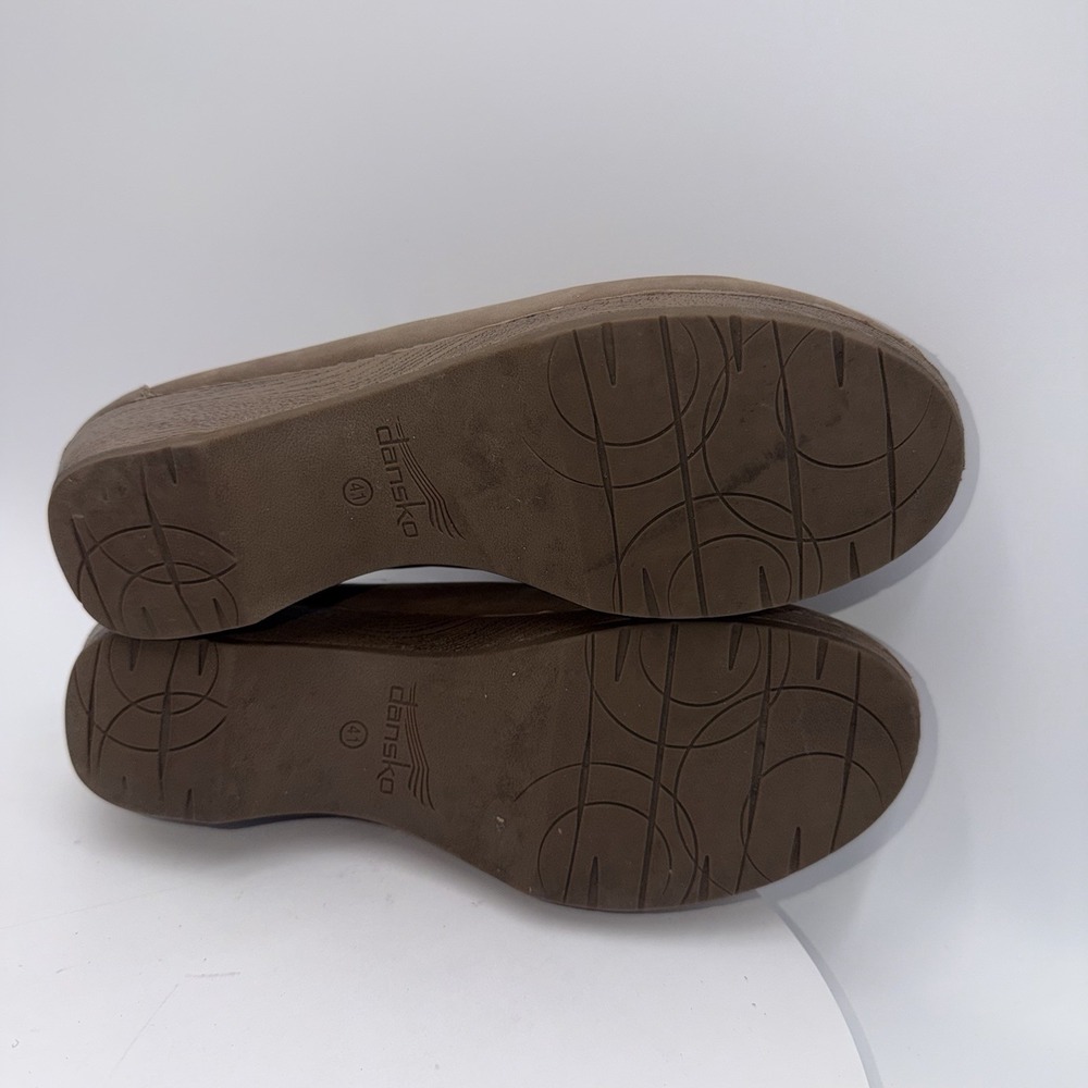 Dansko Melody Slip On Taupe Burnished Calf Leather Mules Size EU 41 11-11.5 US - Picture 7 of 8